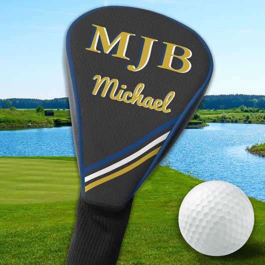 Persoonlijk monogram 3 initialen elegante golfer golfheadcover