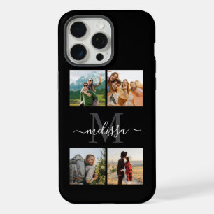 Persoonlijk Monogram 4 Foto Collage iPhone 15 Pro Max Case