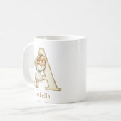Persoonlijk monogram A initiële kerstengel Koffiemok (Voorkant links)