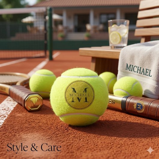 Persoonlijk Monogram Aangepast Initiaal Ontwerp Tennisballen