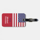 Persoonlijk monogram Amerikaanse vlag 4 juli Bagagelabel (Achterkant horizontaal)