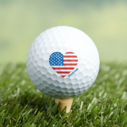 Persoonlijk monogram Amerikaanse vlag 4 juli Golfballen (Insitu Shirt)