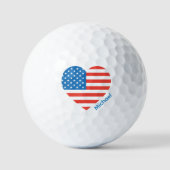 Persoonlijk monogram Amerikaanse vlag 4 juli Golfballen (Voorkant)