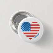 Persoonlijk monogram Amerikaanse vlag 4 juli Ronde Button 3,2 Cm (Voorkant /achterkant)