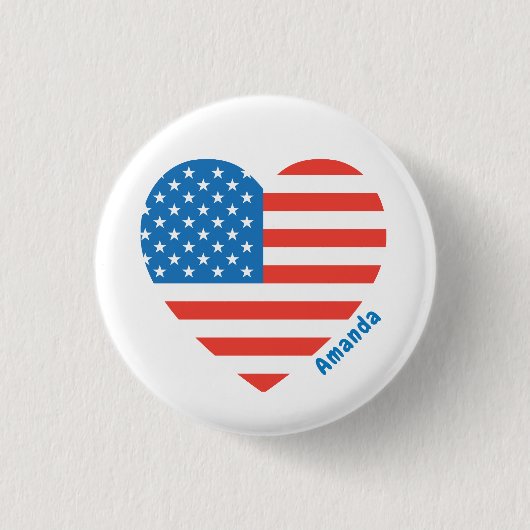 Persoonlijk monogram Amerikaanse vlag 4 juli Ronde Button 3,2 Cm (Voorkant)