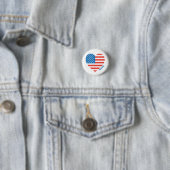 Persoonlijk monogram Amerikaanse vlag 4 juli Ronde Button 3,2 Cm (In situ)