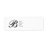 Persoonlijk Monogram B Script Retouradreslabel Etiket (Voorkant)