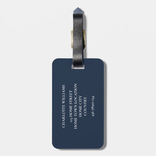 Persoonlijk monogram bagagelabel (Achterkant verticaal)