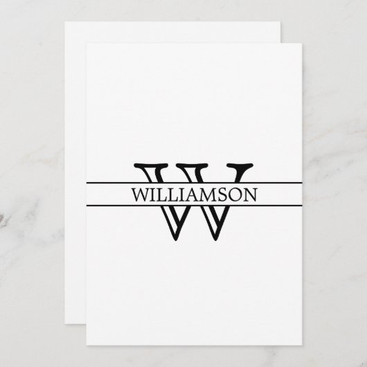 Persoonlijk Monogram - Bedankt - Kaart (Voorkant / Achterkant)