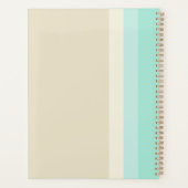 Persoonlijk monogram beige en aquablauw planner (Achterkant)