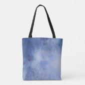 Persoonlijk monogram Blauw en Wit Aquarel Tote Bag (Achterkant)