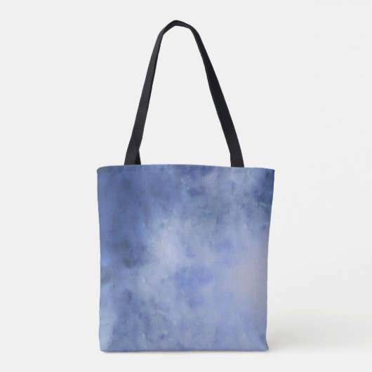 Persoonlijk monogram Blauw en Wit Aquarel Tote Bag (Achterkant)