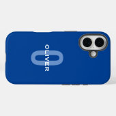 Persoonlijk Monogram Blauw Wit Naam Case-Mate iPhone Case (Achterkant (horizontaal))