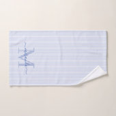 Persoonlijk Monogram Blauwe en Witte Strepen Bad Handdoek (Handdoek)