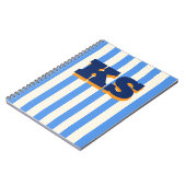 Persoonlijk monogram blauwe streep, aangepaste ini notitieboek (Linkerzijde)