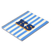 Persoonlijk monogram blauwe streep, aangepaste ini notitieboek (Linkerzijde)