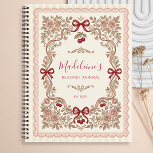 Persoonlijk monogram Boekenwurm leesdagboek Notitieboek