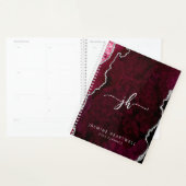 Persoonlijk monogram bordeauxrood zilver agaat 202 planner (Display)