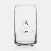 Persoonlijk monogram bruidsjonker getuige naam dat blikvorm glas (Achterkant)