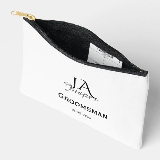 Persoonlijk monogram bruidsjonker getuige naam dat etui (Open)