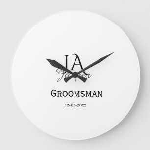 Persoonlijk monogram bruidsjonker getuige naam dat grote klok