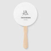 Persoonlijk monogram bruidsjonker getuige naam dat handwaaier (Voorkant)