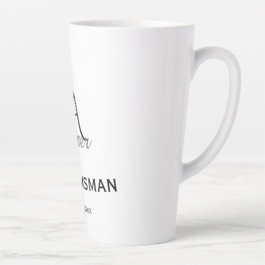 Persoonlijk monogram bruidsjonker getuige naam dat latte mok (Rechts)