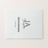 Persoonlijk monogram bruidsjonker getuige naam dat legpuzzel (Horizontaal)