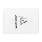 Persoonlijk monogram bruidsjonker getuige naam dat magneet (Horizontaal)