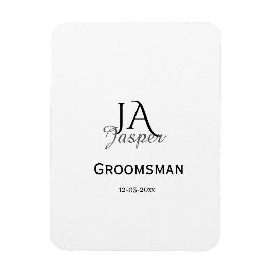 Persoonlijk monogram bruidsjonker getuige naam dat magneet (Verticaal)