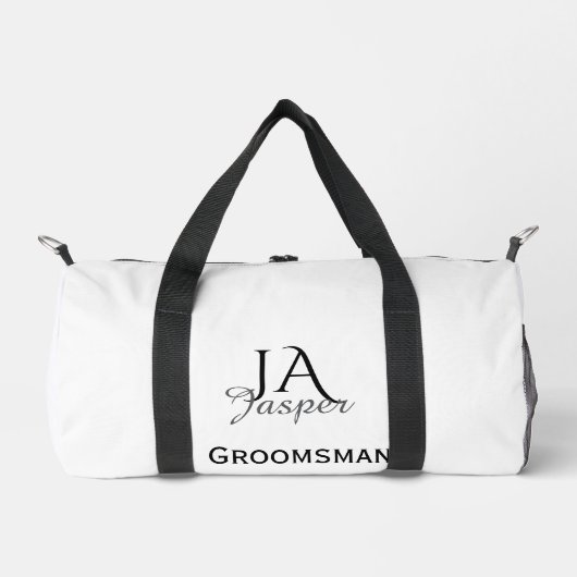 Persoonlijk monogram bruidsjonker getuige naam dat plunjezak (Voorkant)