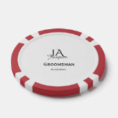 Persoonlijk monogram bruidsjonker getuige naam dat poker chips (Enkel)