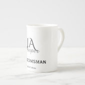 Persoonlijk monogram bruidsjonker getuige naam dat porselein kop (Voorkant rechts)