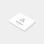 Persoonlijk monogram bruidsjonker getuige naam dat post-it® notes (Schuin)