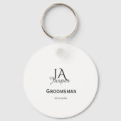 Persoonlijk monogram bruidsjonker getuige naam dat sleutelhanger (Voorkant)