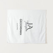 Persoonlijk monogram bruidsjonker getuige naam dat wandkleed (Voorkant (horizontaal))