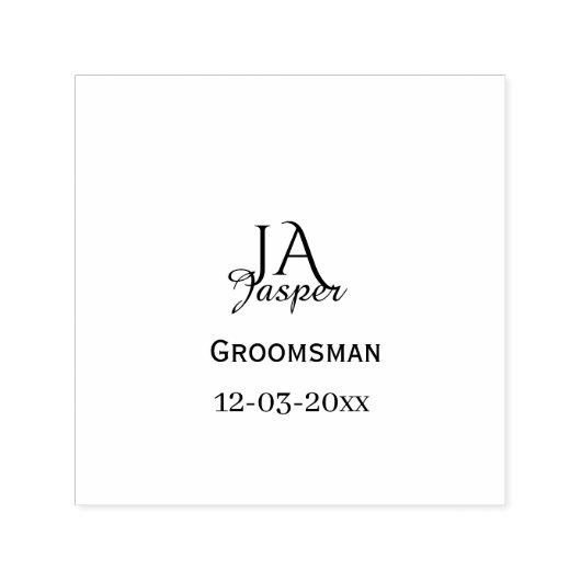 Persoonlijk monogram bruidsjonker getuige naam dat  zelfinktende stempel (Design)