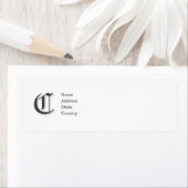 Persoonlijk Monogram C Retouradreslabel Etiket (Insitu)