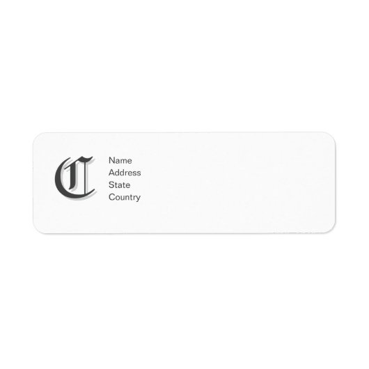 Persoonlijk Monogram C Retouradreslabel Etiket (Voorkant)