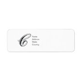 Persoonlijk Monogram C Script Retouradreslabel Etiket (Voorkant)