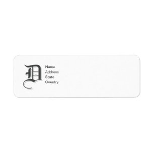 Persoonlijk Monogram D Retouradreslabel Etiket