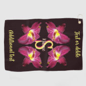 Persoonlijk monogram eerste letter naam Lily kunst Golfhanddoek (Horizontaal)