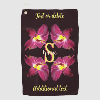Persoonlijk monogram eerste letter naam Lily kunst Golfhanddoek