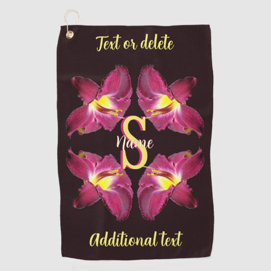 Persoonlijk monogram eerste letter naam Lily kunst Golfhanddoek (Voorkant)