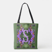 Persoonlijk monogram eerste letter naam vlinder ku tote bag (Achterkant)