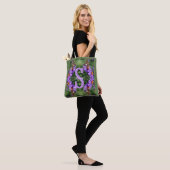 Persoonlijk monogram eerste letter naam vlinder ku tote bag (Op model)