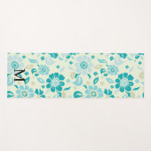 Persoonlijk monogram elegant bloempatroon yogamat (Voorkant (horizontaal))