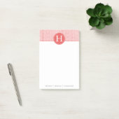 Persoonlijk Monogram Elegante Koraal Chevron Post-it® Notes (Kantoor)