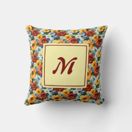 Persoonlijk Monogram – Elegante Moderne Bloem Kussen