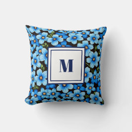 Persoonlijk monogram – Elegante moderne bloemen Kussen